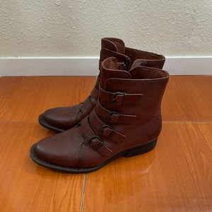 Lightly used brown combat boots